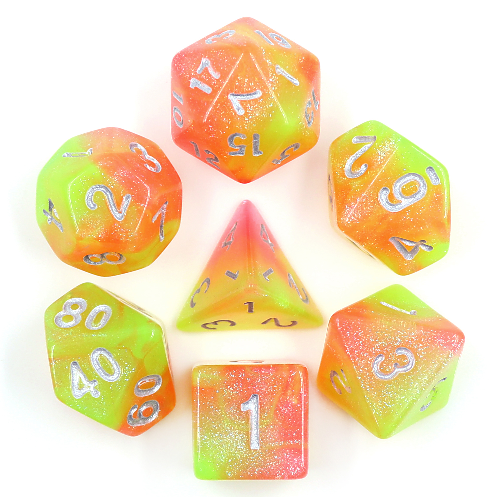 Summers Joy Dizzy HD Polyhedral 7 Dice Set